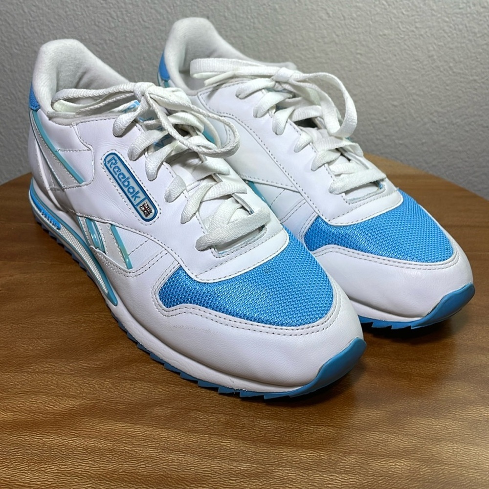 Women's Reebok Classic Running Shoes Sneakers White Blue RB 503 Size 8.5 - Picture 5 of 16